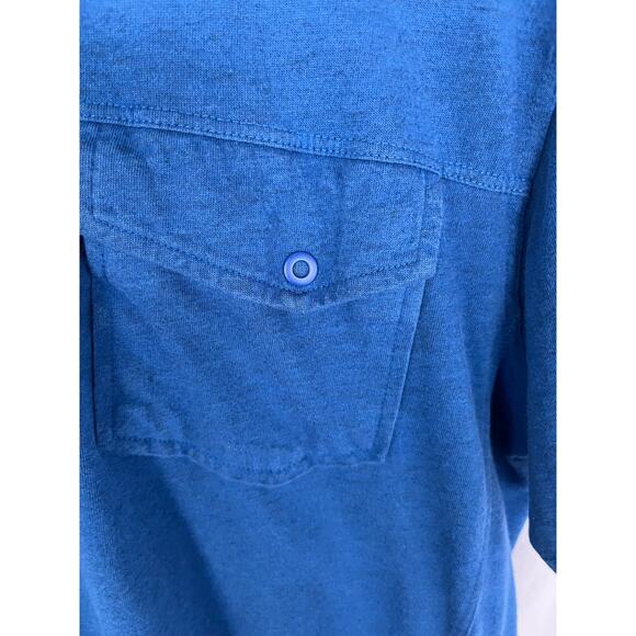 The North Face Men's polo short sleeve pocket cotton blend, blue, size Large - Picture 5 of 8